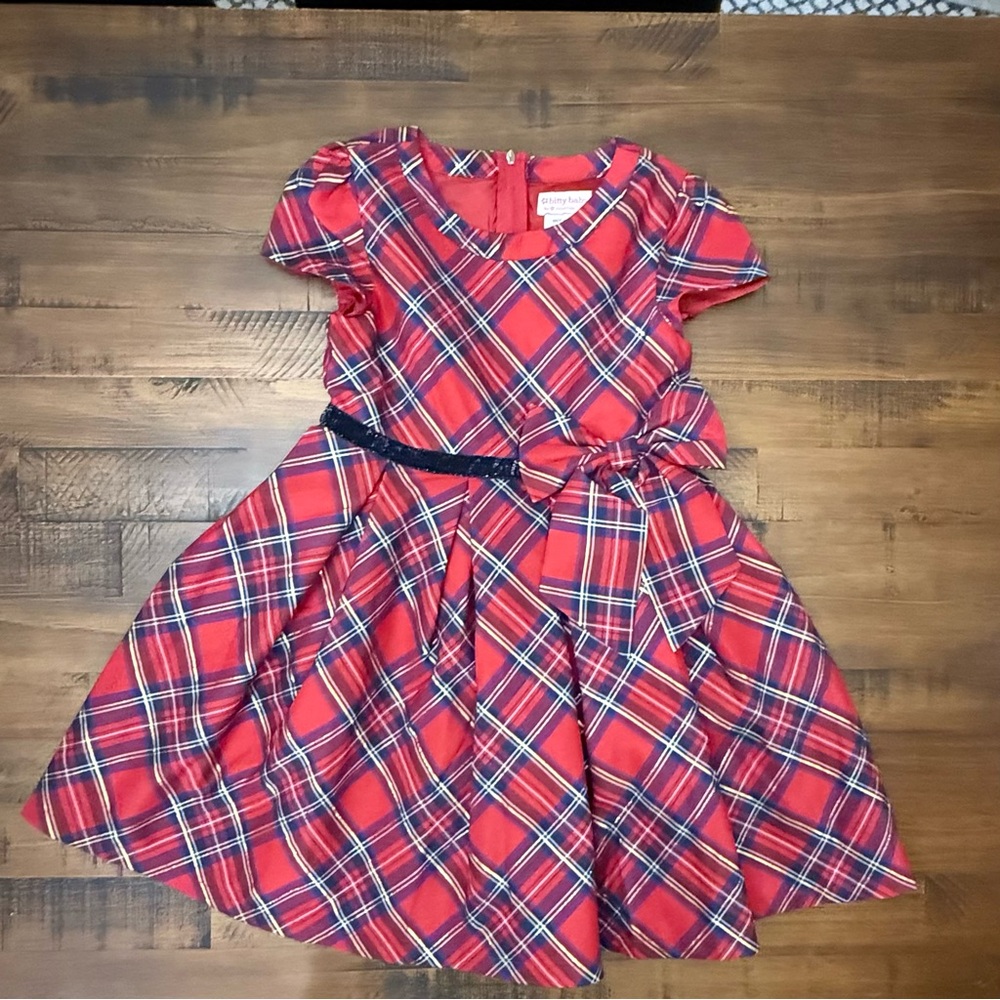 American Girl Bitty Baby dress girls 7‎ Christmas red plaid